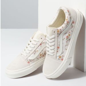 Vans Vintage Old Skool Floral Marshmallow Shoes